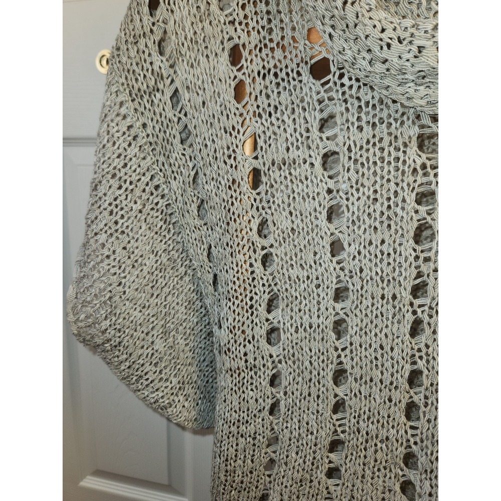 Vivienne Tam Open Crochet Cowl Neck Sweater Short Sleeve Size Large - Picture 2 of 7